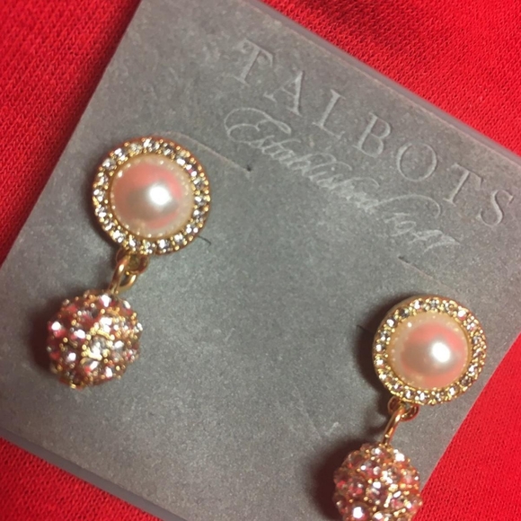 Talbots Pearl & Pavé Earrings - Picture 4 of 7